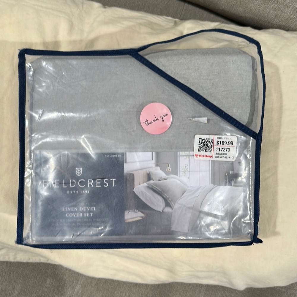 Fieldcrest linen duvet cover set